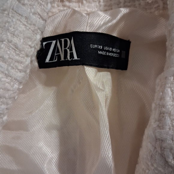 Tweed Cream Double-Breasted Women's Blazer Size XS - Picture 8 of 16